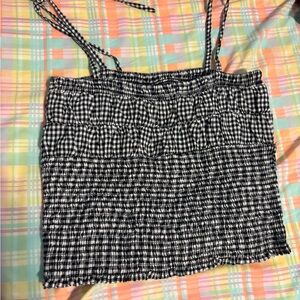 Zara Black and White Checkered Camisole